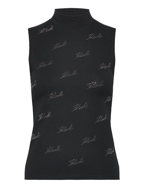 Sleevless Rhinest Top Karl Lagerfeld Black