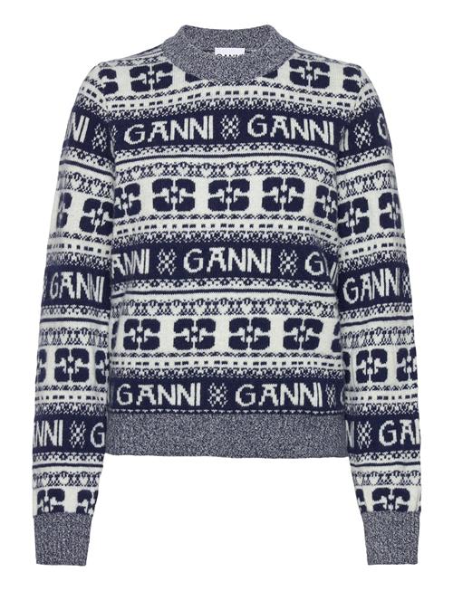 Ganni Logo Wool Mix Ganni Blue