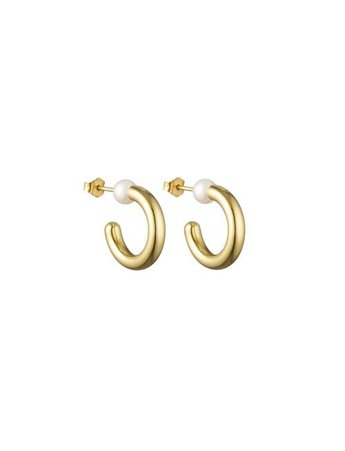 Design Letters Chunky Pearl Hoops Design Letters Gold