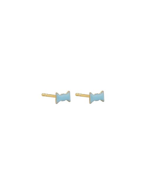 Bow Tie Earstuds Design Letters Blue