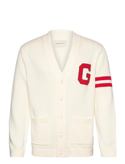 Se GANT Gant Varsity Cardigan GANT White ved Booztlet