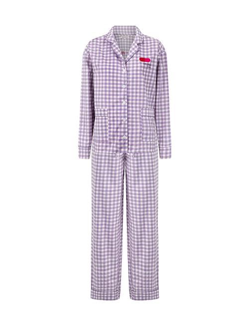 Se Anna + Nina Chill Pill Gingham Pyjama Anna + Nina Purple ved Booztlet