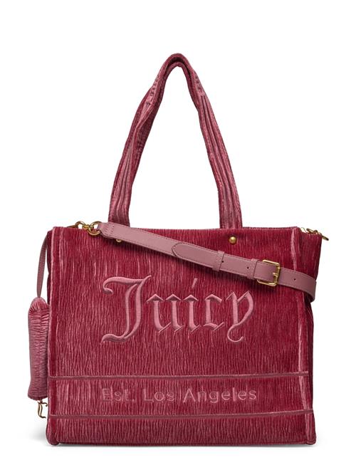 Juicy Couture Iris Crinkled Velvet Large Shopping Juicy Couture Red