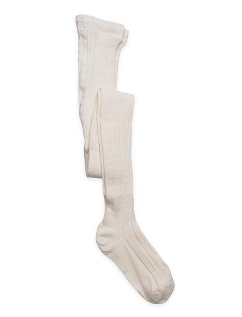 Cable Knitted Stockings Offwhite Geggamoja Cream