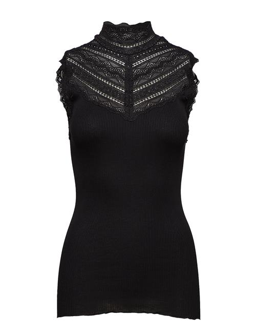 Rwbenita Sl Turtleneck Lace Top Rosemunde Black