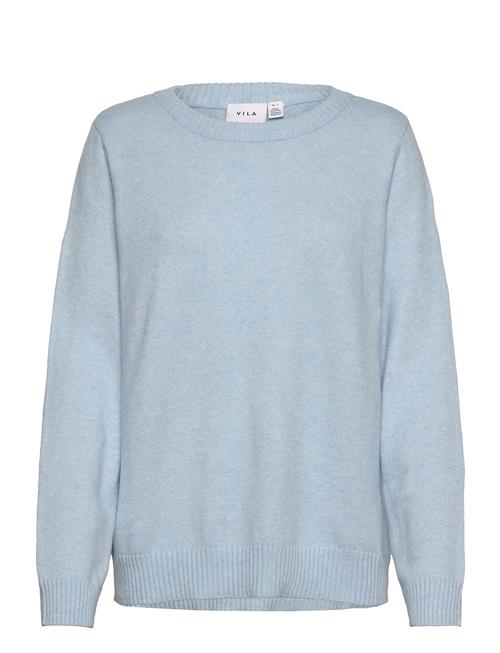 Se Vila Viril O-Neck L/S Knit Top - Noos Vila Blue ved Booztlet