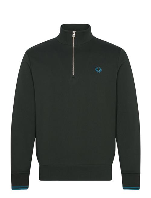 Se Fred Perry Half Zip Sweatshirt Fred Perry Green ved Booztlet