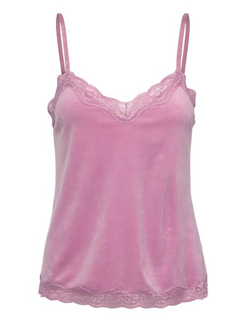 Se Hunkemöller Cami Velours Scallop Lace Hunkemöller Pink ved Booztlet