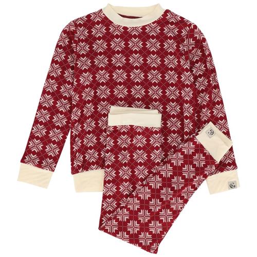 Gullkorn Design Kos Pyjamas Sæt Deep Red | Rød | 110/116 cm