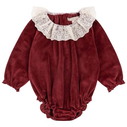 Se Konges Sløjd Venola Romper Grs - Red Dahlia | Rød | 18 months ved Babyshop