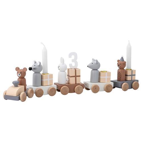 Se Bloomingville Birthday Train Dekoration Brun | Brun | 0-3 ved Babyshop