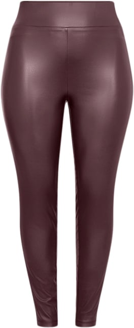 Wasabiconcept Curvy Watam 3 Bukser Bordeaux Kvinde 4975 Wine Leggings Str 42/44 - Nylon hos Magasin