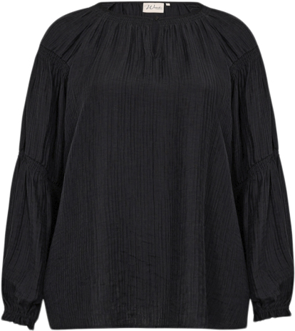 Wasabiconcept Curvy Wacaysa 7 Bluse Sort Kvinde 9999 Black Langærmede Bluser Str 42/44 - Nylon hos Magasin