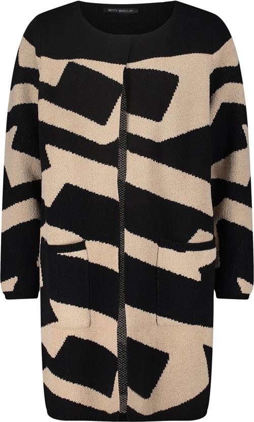 Se Betty Barclay Strickjacke Lang Kvinde Black-beige Cardigans Str 36 - hos Magasin ved Magasin