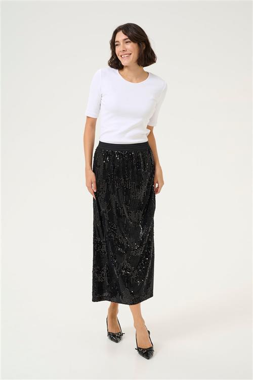 Kaffe Kaamalie Seqiun Skirt Kvinde Black Deep Maxi Nederdele Str S - hos Magasin