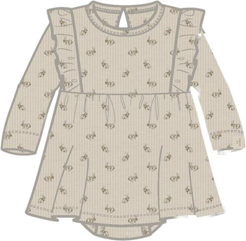 Lil' Atelier Nbflavo EMO LS Body Dress LIL Str 68 - Turtledove/rabbit Kjoler hos Magasin