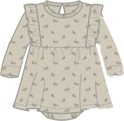 Lil' Atelier Nbflavo EMO LS Body Dress LIL Str 74 - Turtledove/rabbit Kjoler hos Magasin