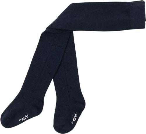 Konges Sløjd Wool Pointelle Tights Str 68-74 - Navy Strømpebukser hos Magasin