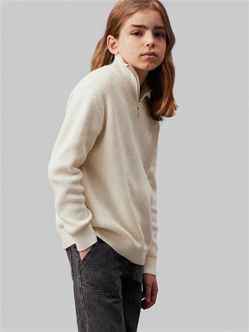 Calvin Klein Halfzip Mono Sweater Str 8 år - Ybi Strik hos Magasin