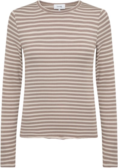 Levete room Lrika 11 Kvinde L852c - Taupe Gray Combi Kortærmede T-shirts Str XL - hos Magasin