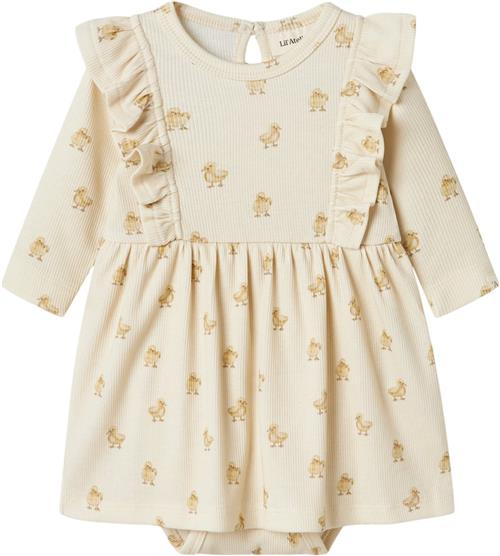 Lil' Atelier Nbflavo EMO LS Body Dress LIL Str 86 - Turtledove/duck Kjoler hos Magasin