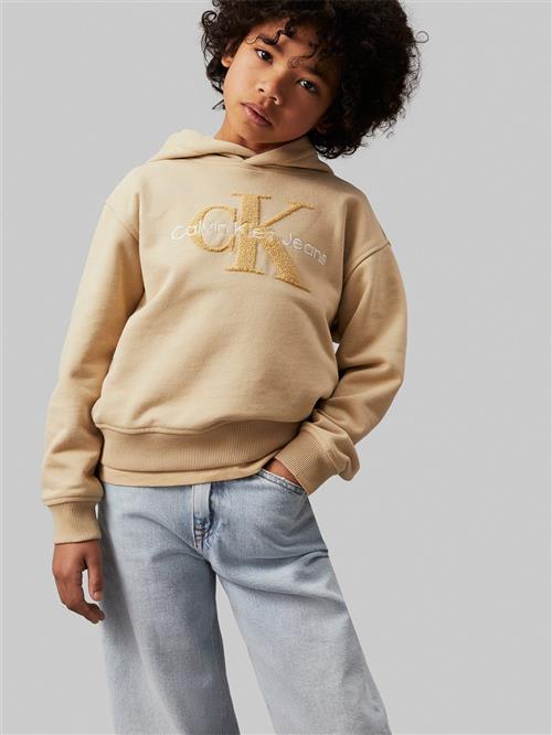 Calvin Klein Peached Terry Monologo Hoodie Str 12 år - Rae Hættetrøjer hos Magasin