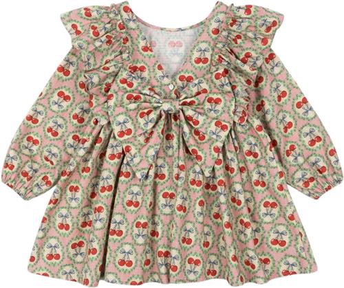 Konges Sløjd Evia LS BOW Dress Gots Str 5-6Y - Cherry Bow Kjoler hos Magasin