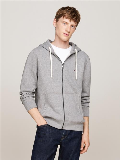 Tommy Hilfiger Essential Fleece ZIP Through Mand Medium Grey Heather Hoodies Str M - hos Magasin