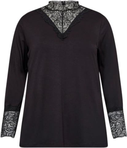 Se Wasabiconcept Curvy Wastella 8 Bluse Sort Kvinde 9999 Black Langærmede Bluser Str 46/46 - Elastan hos Magasin ved Magasin