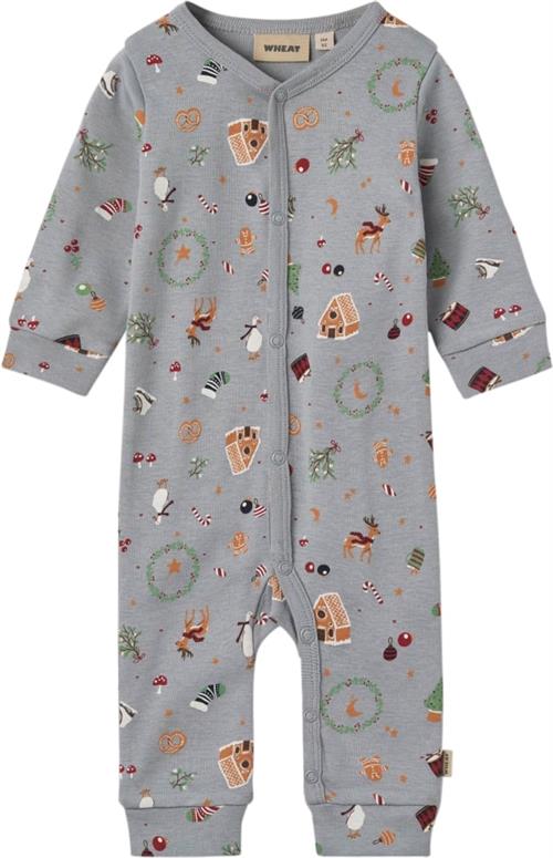 Wheat Pyjamas Mads Str 62/3m - Cloudy Sky Holiday Nattøj Bomuld hos Magasin