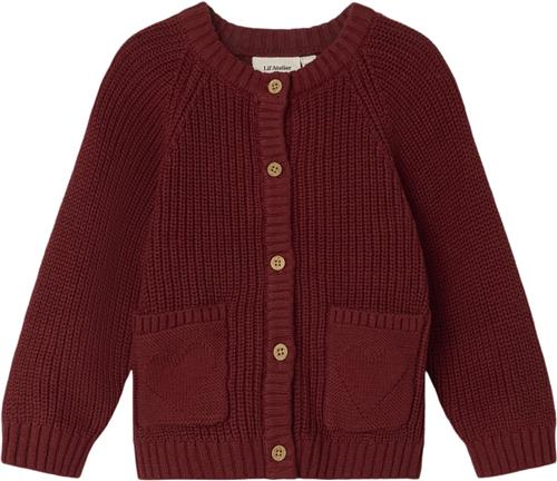 Lil' Atelier Nmfemlen LIS LS Knit Card LIL Str 92 - Spiced Apple Cardigans hos Magasin