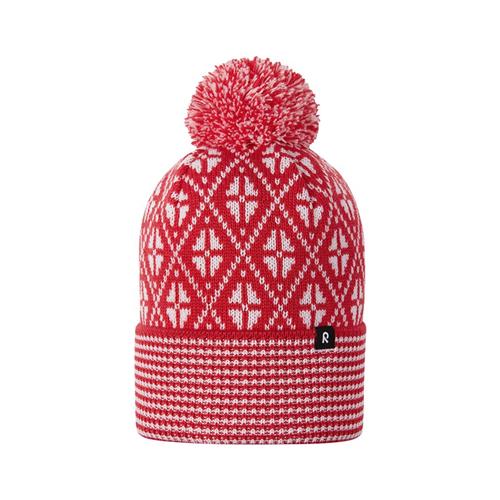 Se Reima Beanie - Kuurassa i Tomato red | Rød | 56 cm ved Babyshop