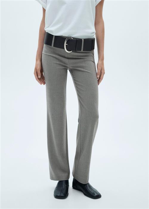 MANGO Belt Straightfit Trousers Kvinde 92 Bukser Med Lige Ben Str 40 - hos Magasin