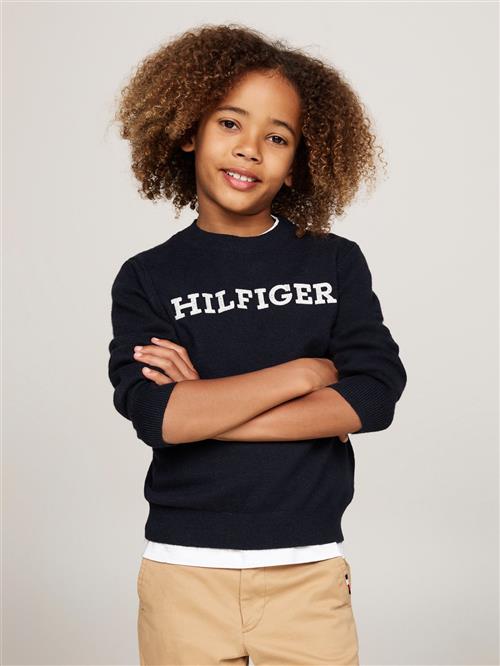 Tommy Hilfiger Monotype Regular Sweater Str 8 - Desert Sky Sweatshirts hos Magasin