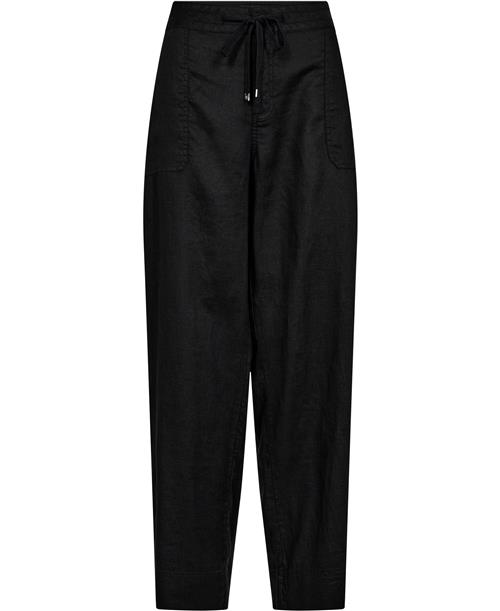 Lauren Ralph Lauren Soft Drapey Linenpant Kvinde Sort Hørbukser Str 14W - hos Magasin