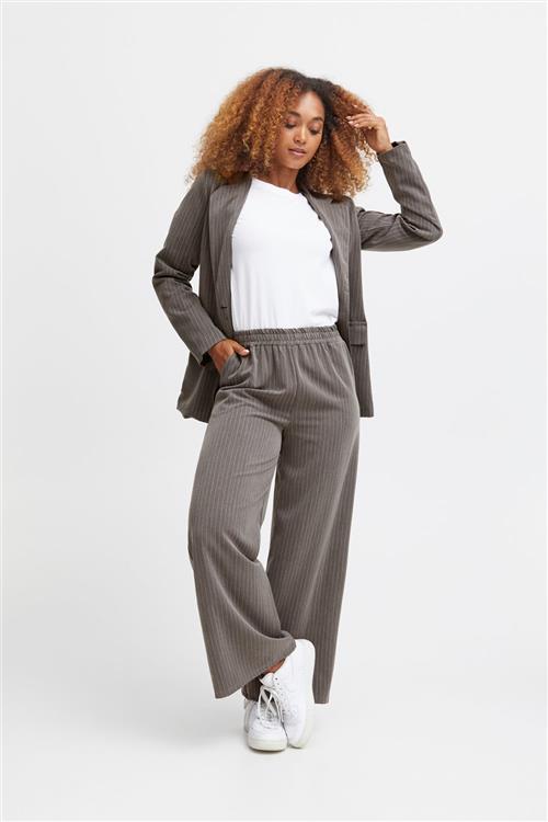 Sorbet Sbdiego Pant Kvinde Grey Melange Bukser Med Brede Ben Str XL - hos Magasin