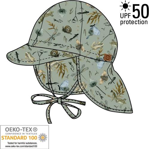 Mikk-Line Summercap Long Neck Aop 49 (18/24M - Solhatte hos Magasin