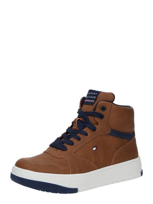 TOMMY HILFIGER Sneakers  navy / brun / mørkerød / hvid