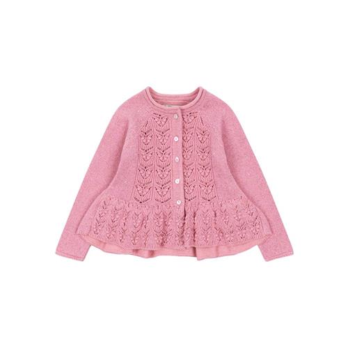 Konges Sløjd Cabby Frill Cardigan - Powder Pink | Lyserød | 18 months