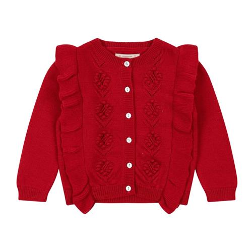 Konges Sløjd Fiol Frill Cardigan - Barbados Cherry | Rød | 2 years