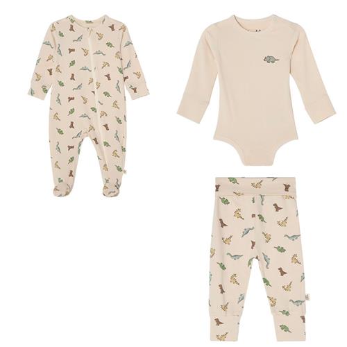 Buddy & Hope GOTS Lukas Nyfødt Sæt Dinosaur 62/68 cm  Hvid Dyr 62/68 cm  unisex