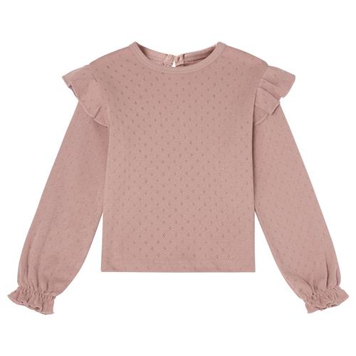 Buddy & Hope GOTS Lisa Pointelle Langærmet T-shirt Pink Mauve | Lyserød | 98/104 cm