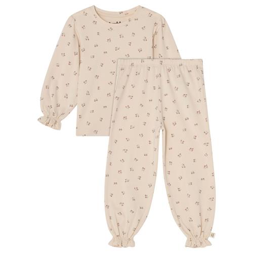 Buddy & Hope Katja Floral Pyjamas med Flæsekanter | Hvid | 110/116 cm