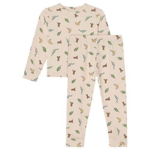 Buddy & Hope Konrad Dinosaur Animal Print Pyjamas Sæt | Hvid | 74/80 cm