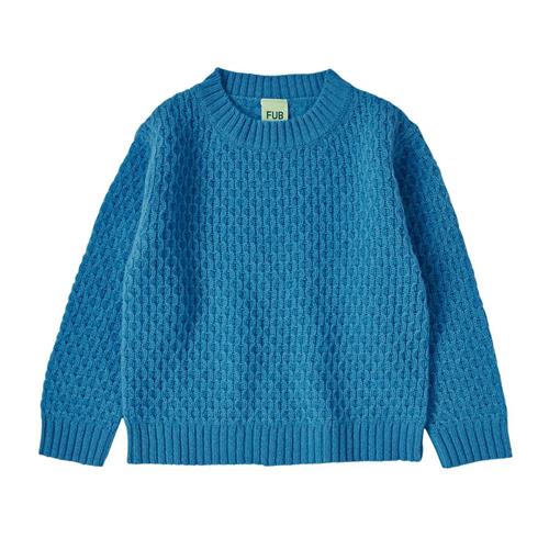 FUB Lambswool Crew-neck Sweater Deep Sky Blue | Blå | 80 cm