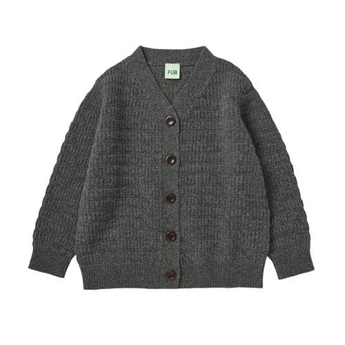 FUB Lambswool Cardigan Grey Melange | Grå | 120 cm