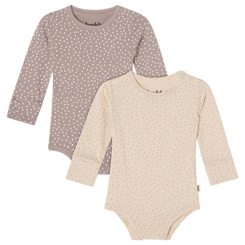 Buddy & Hope Petter Baby Body 2-pack Beige/Taupe Dots | Beige | 86/92 cm