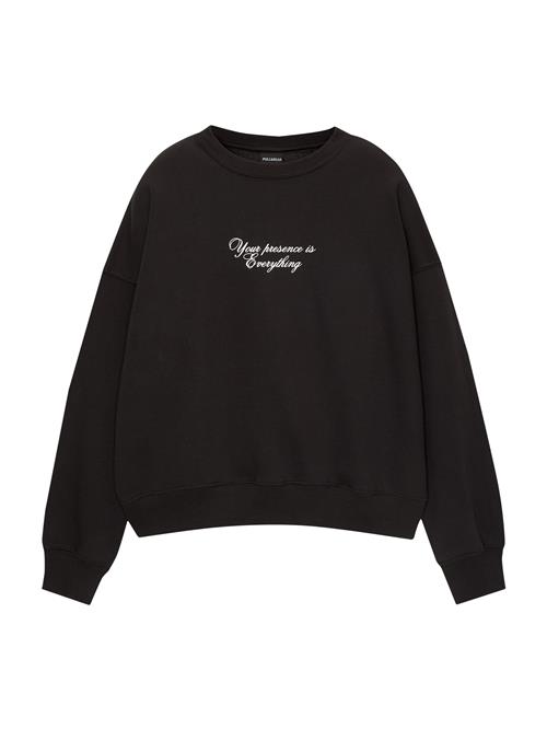 Pull&Bear Sweatshirt  antracit / hvid