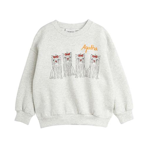 Mini Rodini Agatha Dogs Sweatshirt Grey Melange | Grå | 128/134 cm