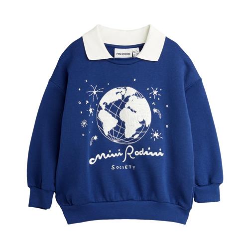 Mini Rodini Society Embroideret Krave Sweatshirt Blue | Marine blå | 128/134 cm